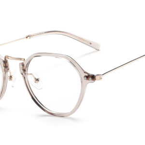 MANTSƐ ROUND CLEAR NUDE/THIN GOLD TEMPLES(SMALL)