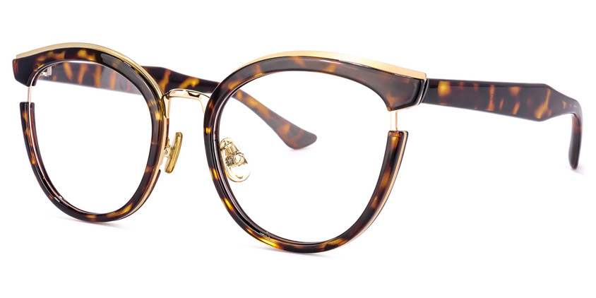 Mantsɛ Cateye Mixed Material Frame Tortoise With Anti-Blue Light lens