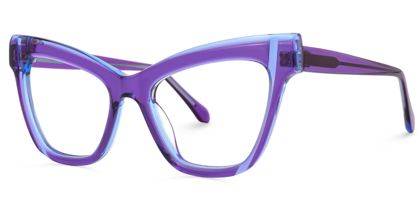 Mantsɛ Cateye Acetate Frame Purple With Anti Blue-Light Lens