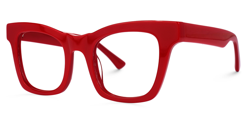 Mantsɛ Rectangle Acetate Frame Red With Anti-Blue Light Lens