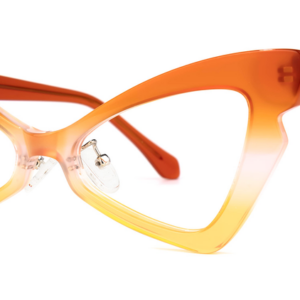 Mantsɛ Geometric Acetate Frame Orange With Anti-Blue Light Lens