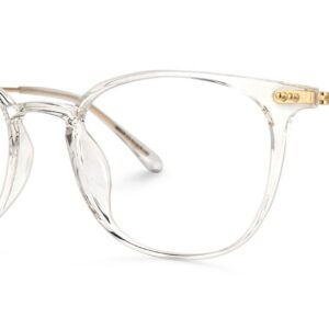 Mantsɛ oval transparent gold frame with anti-reflective lens